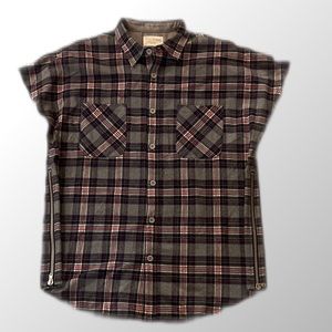 NWOT $650 Fear of God men’s sleeveless flannel shirt size large